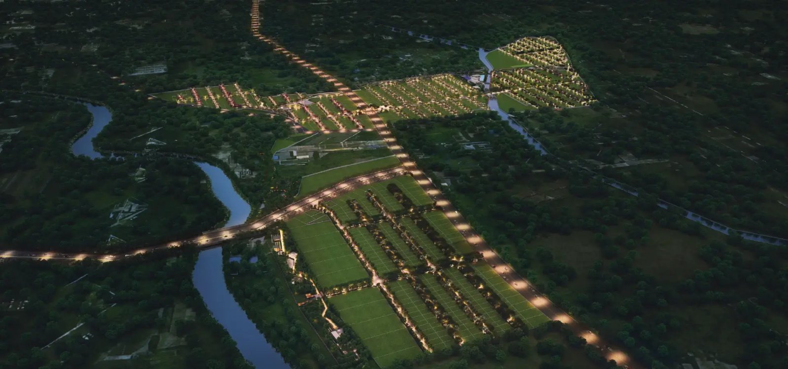 Godrej Rivershore Estate Riverside Plots Aerial View